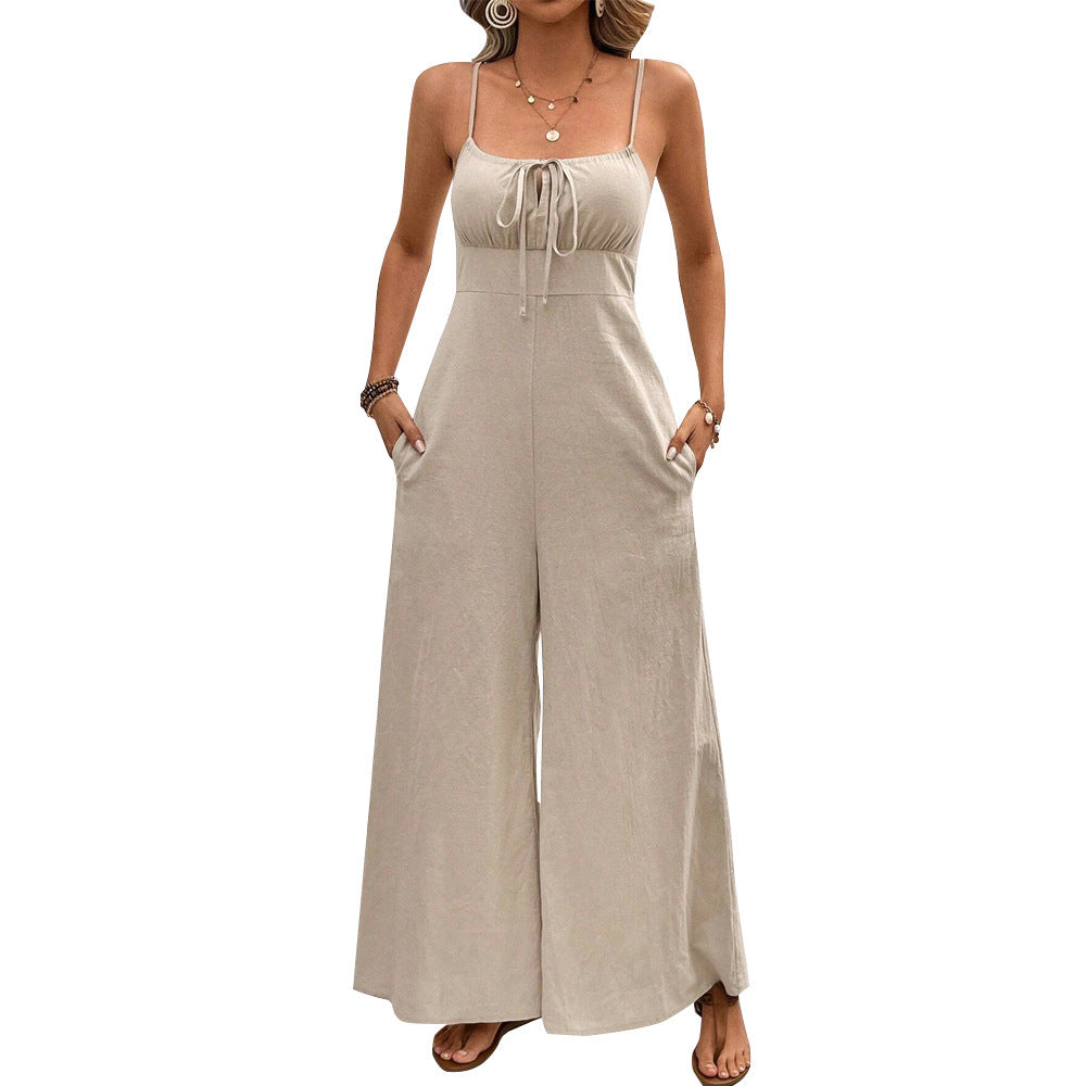 Lässiger Baumwoll-Overall für Damen – Bequemer Einteiler in Khaki